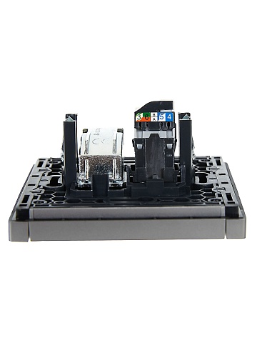 IEK FORTE&PIANO Сталь Розетка двойная TV+RJ45 кат.5E FP536