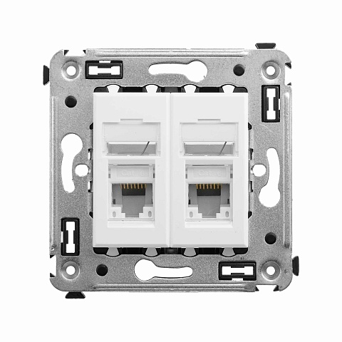 DKC Avanti Белое облако Компьютерная розетка RJ-45 двойная  категория 6
