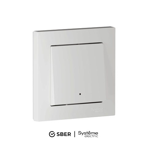 SBER Systeme Electric AtlasDesign Smart Белый Выключатель 1-кл с подсв., Zigbee, сх.1, L+N, 10А, мех.