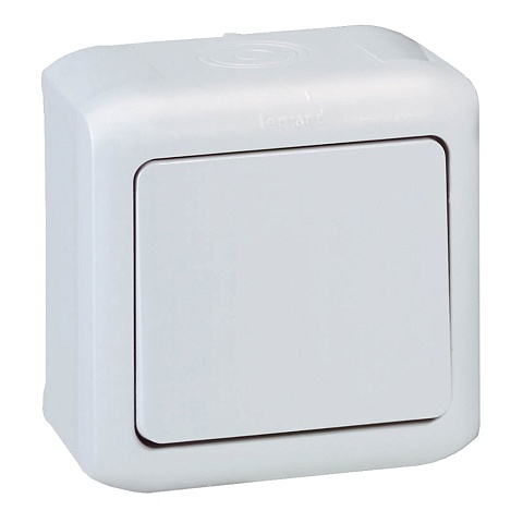 Legrand Quteo Сер Кнопка 1-клавишная IP44 6А