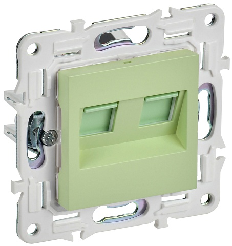 IEK SKANDY Мятный Розетка компьютерная двойная RJ45 кат.6 SK-K04G