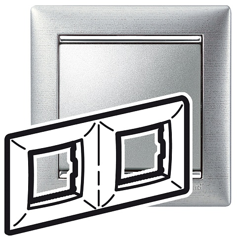 Legrand Valena Алюминий матовый Рамка 2-ая гориз