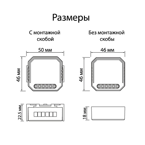 Denkirs RL1004-DM/1 Двухканальное Wi-Fi реле-диммер 2 x 100 Вт