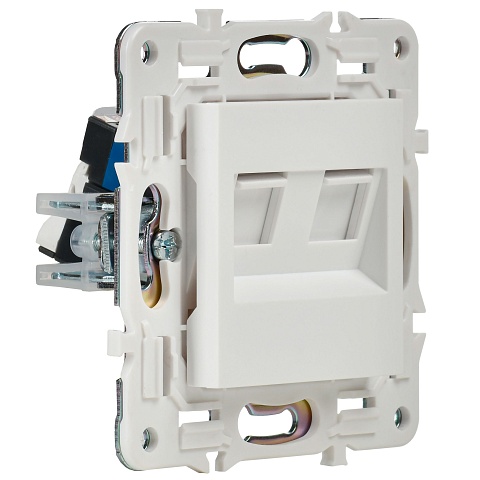 IEK SKANDY Арктический белый Розетка компьютерная двойная RJ45 кат.5E SK-K03W