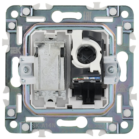 IEK SKANDY Никель Розетка двойная TV+RJ45 кат.6E SK-A15N