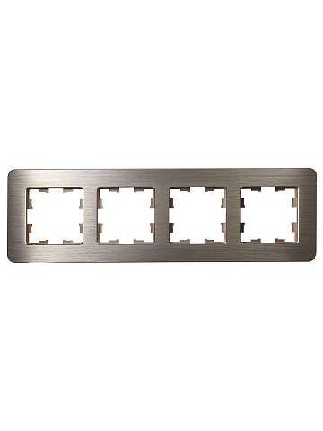 IEK BRITE DECOR Шампань металл. скругл.угол Рамка 4-м РУ-4-1-Бр RE AL