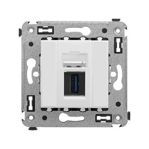 DKC Avanti Белое облако Розетка одинарная тип А-А USB 3.0