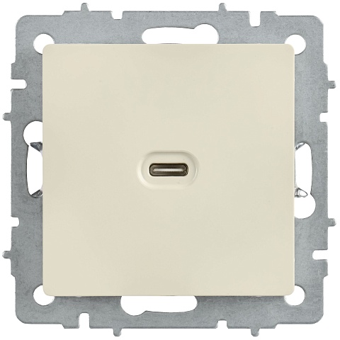IEK BRITE Роз. USB C 65Вт высокоскор. зар. РЮ12-1-БрКр беж.