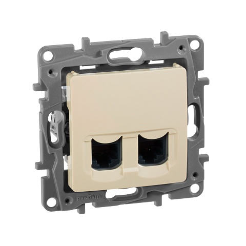 Legrand Etika Слоновая кость Розетка компьютерная 2-ая RJ45, категория 5е UTP