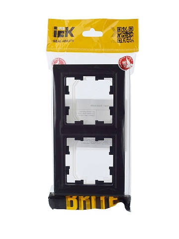 IEK BRITE Рамка 2-местная IP44 РУ-2-БрЧ-44 черный