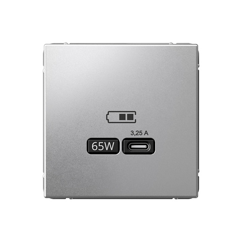 Systeme Electric ArtGallery Алюминий USB Розетка тип-С 65Вт высокоскор.заряд. QC, PD, механизм