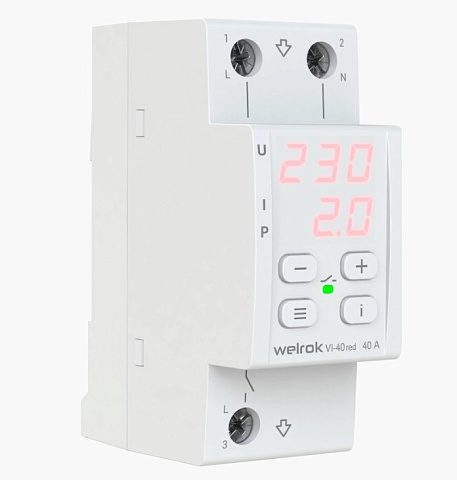 Welrok VI-40 red Реле напряжения 40 А max 50 A 8 800 ВА