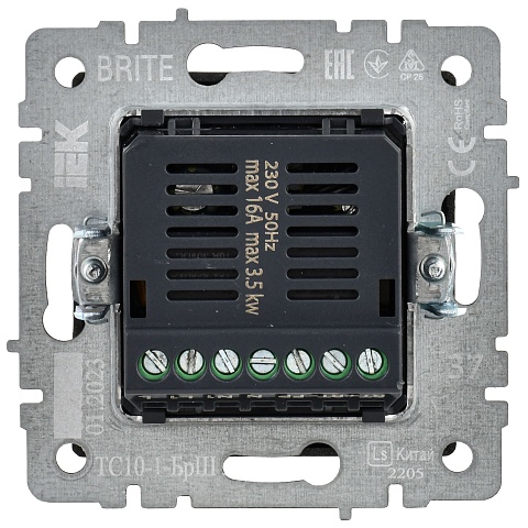 IEK BRITE BASE Шампань Термостат электронный с инд. ТС10-1-БрШ (терморегулятор)