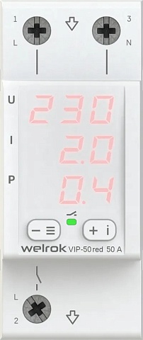 Welrok Реле напряжения для однофазной нагрузки VIP-50 red