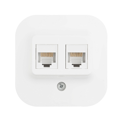 Legrand Quteo Белый Розетка 2XRJ45 категория 5е UTP