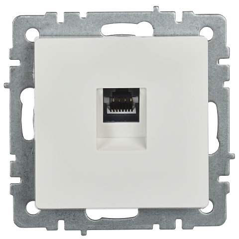IEK BRITE Розетка компьютерная RJ45 кат.6 РК11-БрБ белый
