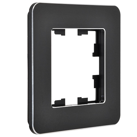 IEK BRITE DECOR Черный металл. скругл.угол Рамка 1-м РУ-1-1-Бр RE