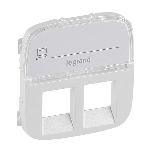 Legrand Valena ALLURE Жемчуг Накладка розетки комп 2-ой/ТЛФ+комп с полем для надписи