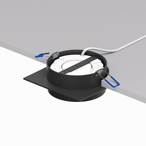 Denkirs DK2091-BK Встраиваемый светильник FLAT, IP 20, до 15 Вт, GX53, LED, черный, алюминий