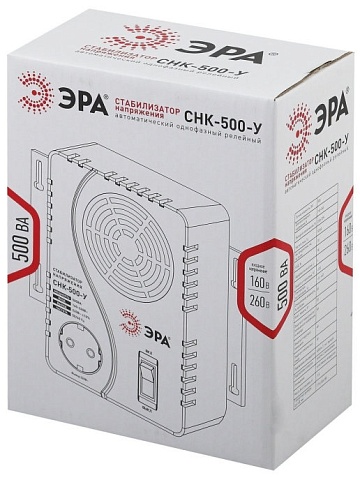 ЭРА СНК-500-У Стабилизатор напр. компакт, универс., 160-260В/220В, 500ВА (6/144)