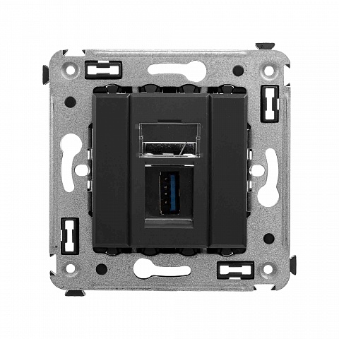 DKC Avanti Черный матовый Розетка одинарная тип А-А USB 3.0