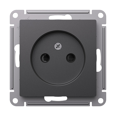 Systeme Electric AtlasDesign Базальт Розетка б/з со шторками, 16А, механизм