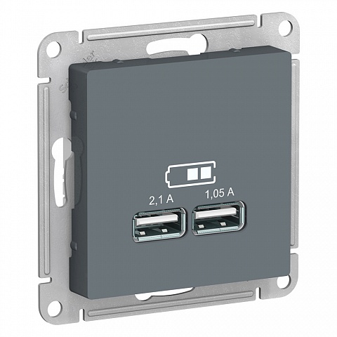 SE AtlasDesign Грифель USB, 5В, 1 порт x 2,1 А, 2 порта х 1,05 А, механизм