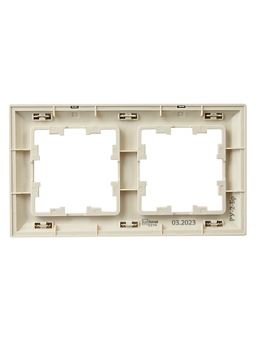 IEK BRITE DECOR Шампань/беж 3D-форма Рамка 2-м РУ-2-Бр