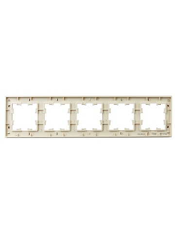 IEK BRITE DECOR Бежевый рифленый Рамка 5-м РУ-5-Бр