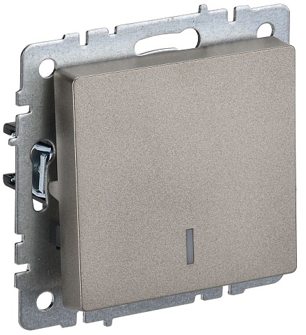 IEK BRITE BASE Шампань Выключ. 1-кл. прох. с инд. 10А ВС10-1-7-БрШ