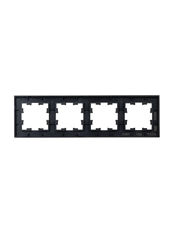 IEK BRITE DECOR Черный матовый стекло Рамка 4-м РУ-4-2-Бр
