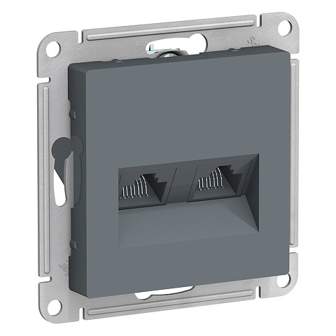 SE AtlasDesign Грифель Розетка двойная компьютерная RJ45+RJ45, кат.5E, механизм