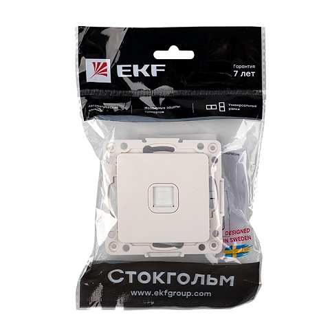 EKF PROxima Стокгольм Белый Розетка RJ-45