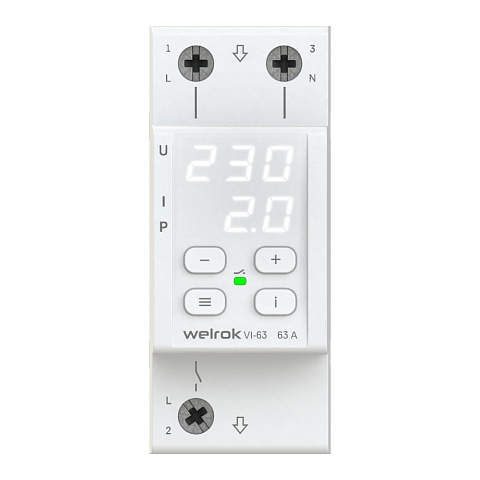 Welrok VI-63 Реле напряжения 63 А (max 80 A), 13 900 ВА