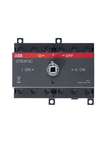 ABB OT63F3C Выключатель-разъединитель реверс 3P 63А, без ручки управления 1SCA105338R1001