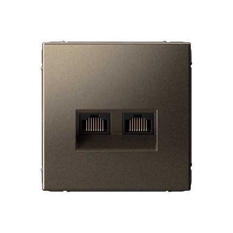 Systeme Electric ArtGallery Мокко Розетка двойная компьютерная RJ45+RJ45, кат.6А, механизм