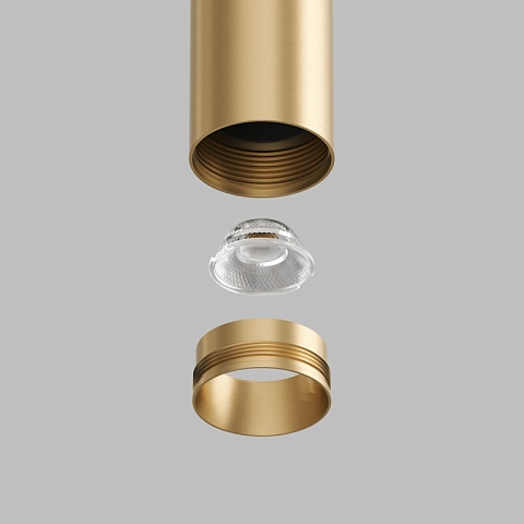 Denkirs DK5742-SB Светильник для трека SHINE SPOT со светодиодом, D35*H100, 48V DC, 8W*2 , RA≥90, 3000K, IP20, сатинированная латунь, алюминий