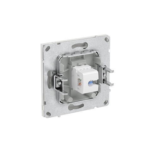 DKC KANT Компьютерная розетка RJ-45 без шторки, кат.6А одинарная,белый песок