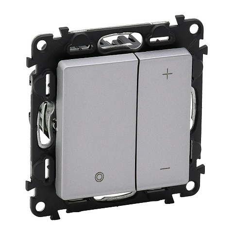 Legrand Valena LIFE DIY Алюм Светорегулятор кнопочный универ. 400Вт без нейтрали