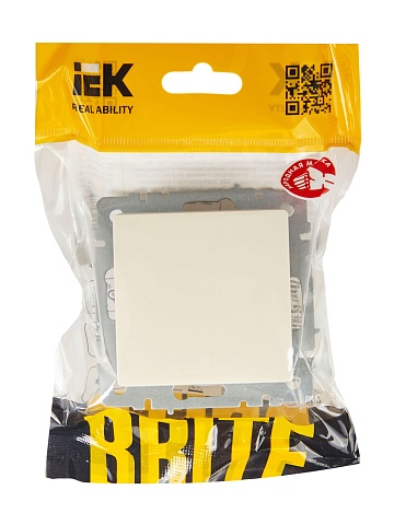 IEK BRITE Выключатель 1-клавишный самовозвратный 10А ВС10-1-4-БрКр бежевый
