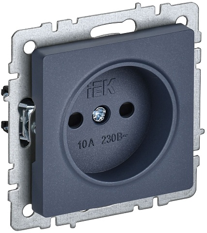 IEK BRITE BASE Маренго Розетка без з/к с з/ш 10А РСш10-2-БрМ