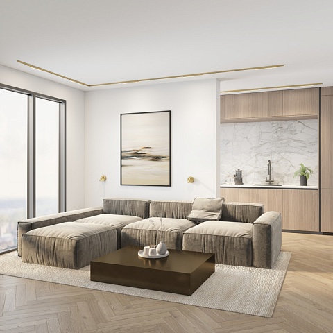 Denkirs DK5072-SB Бра SHINE WALL со светодиодом, D104*H68, IP20, 3000К, 3W, RA≥90, сатинированная латунь, алюминий