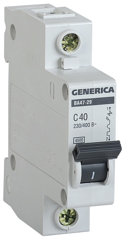 IEK GENERICA Автоматический выключатель ВА47-29 1Р 40А 4,5кА (С)