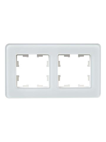IEK BRITE DECOR Белый матовый стекло скругл.угол Рамка 2-м РУ-2-2-Бр RE