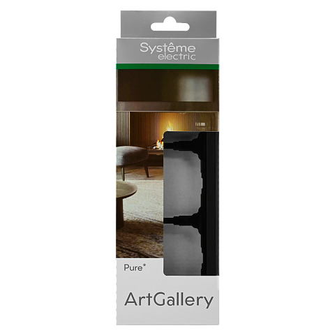 Systeme Electric ArtGallery Pure Матовое органическое стекло Черный Рамка 3-ая