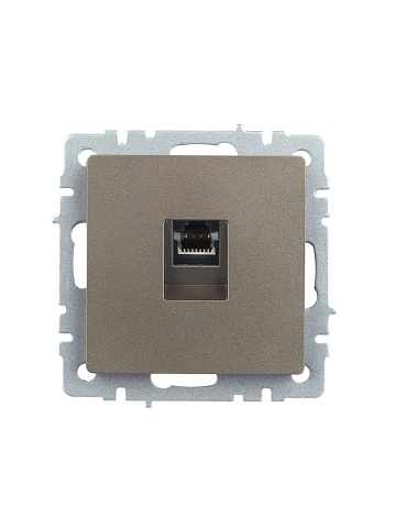 IEK BRITE Розетка компьютерная RJ45 кат.5E РК10-БрШ шампань