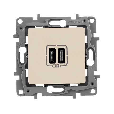 Legrand ETIKA Белая Зарядка USB C-C