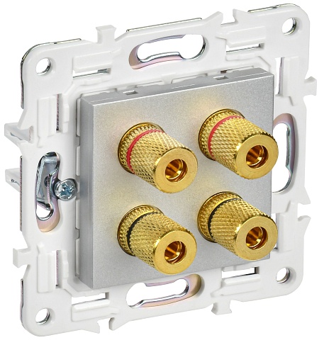 IEK SKANDY Серебряный Аудиорозетка 4-ая SK-A01S