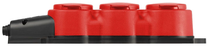 ЭРА Колодка KX-3e-RED-IP44 каучуковая с заземлением 3 розетки 16A IP44 красная