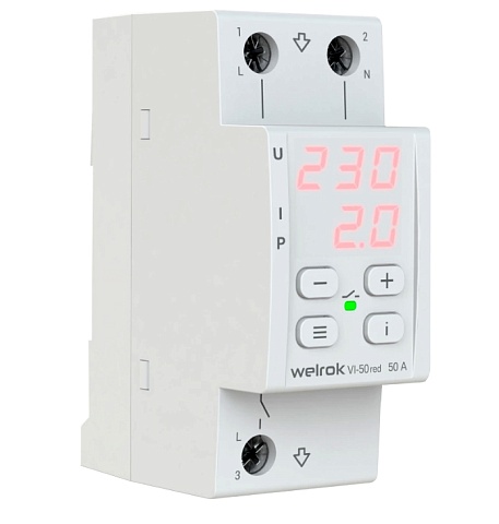 Welrok VI-50 red Реле напряжения 50 А max 60 A 11 000 ВА